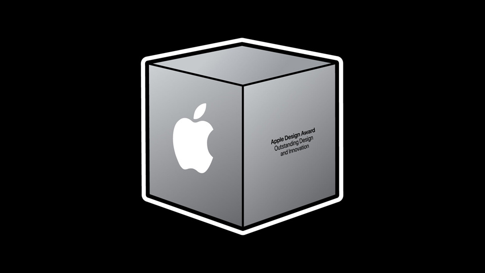 ▲ Apple Design Award 奖杯由 Apple Design 团队设计，是成就和卓越的象征